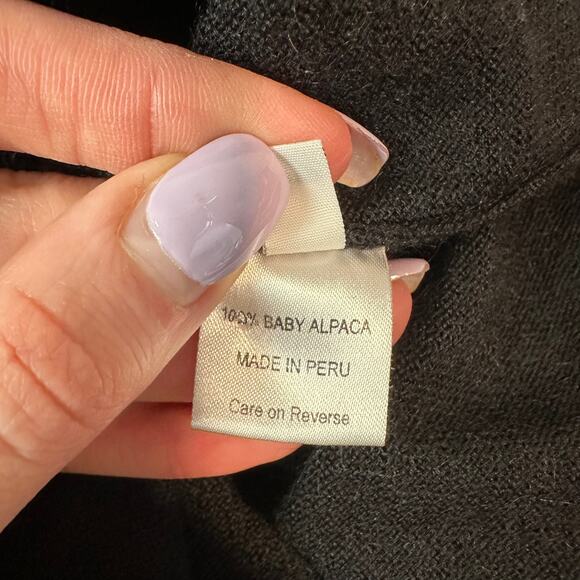 ULLA JOHNSON 100% Alpaca Rosa Fringe Shoulder Sweater Crew Neck, Black - Picture 8 of 8